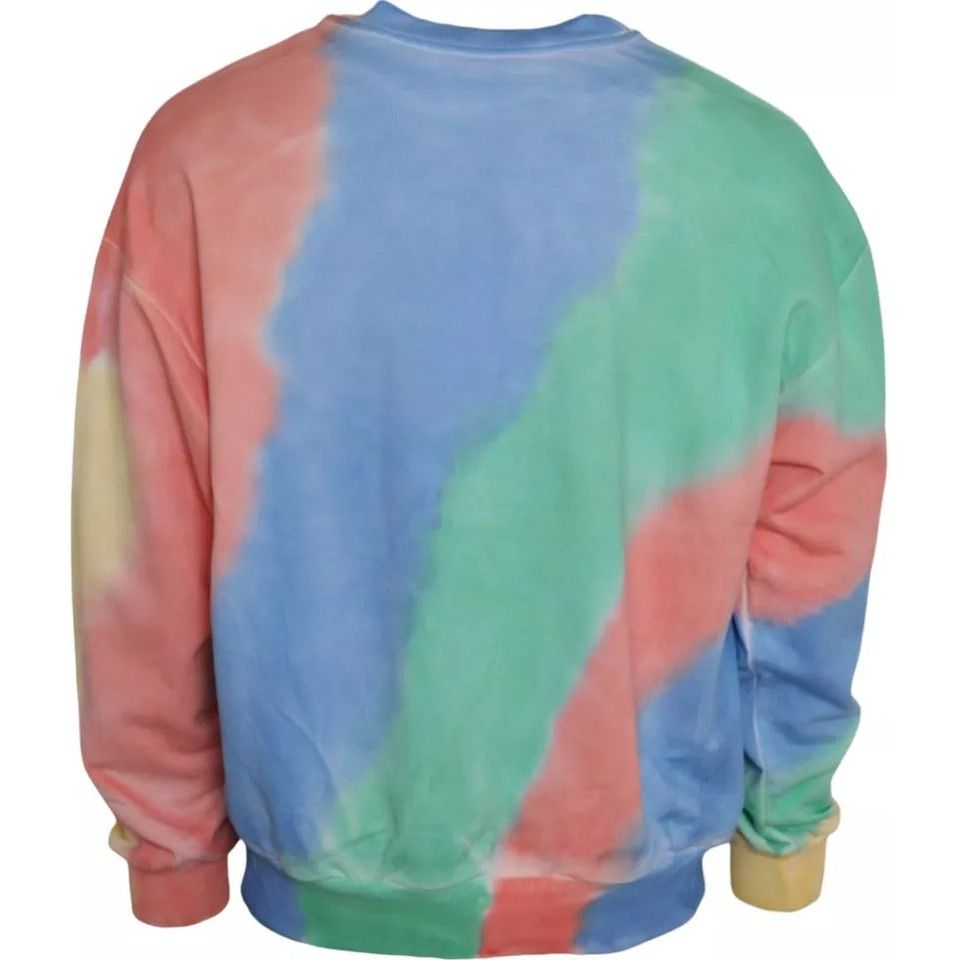 Dolce & Gabbana Multicolor Logo Cotton Crew Neck Pullover Sweater Dolce & Gabbana