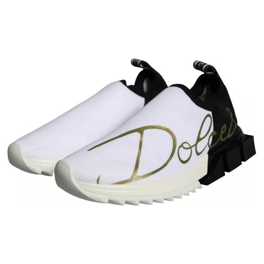 Dolce & Gabbana Black White Logo Sorrento Sneakers Shoes