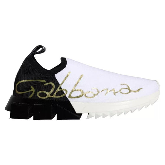 Dolce & Gabbana Black White Logo Sorrento Sneakers Shoes Dolce & Gabbana