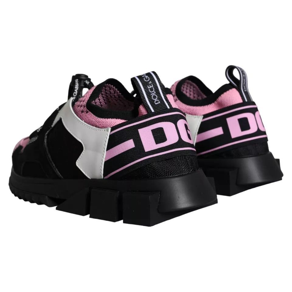 Dolce & Gabbana Black Pink Mesh Sorrento Trekking Sneakers Shoes Dolce & Gabbana