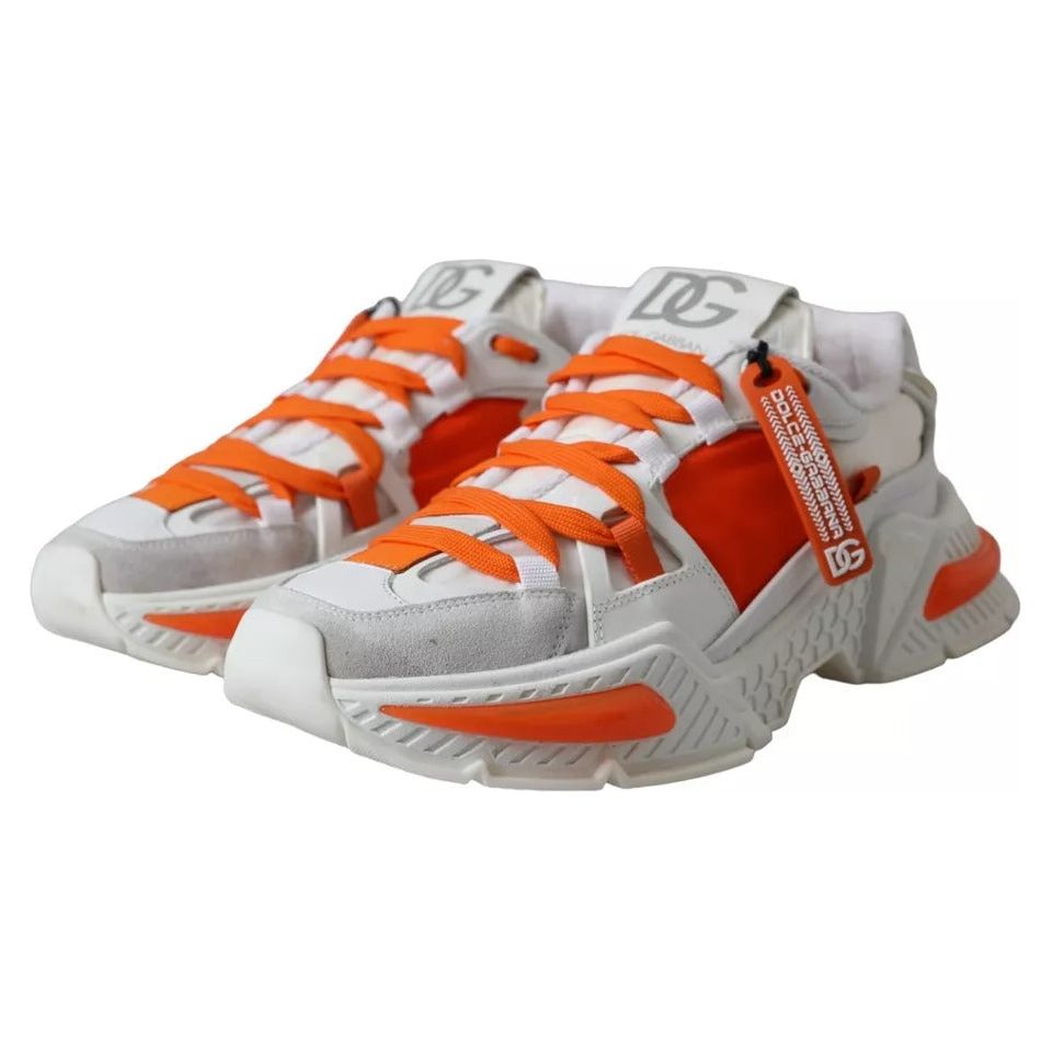 Dolce & Gabbana White Orange Airmaster Low Top Sneakers Shoes Dolce & Gabbana