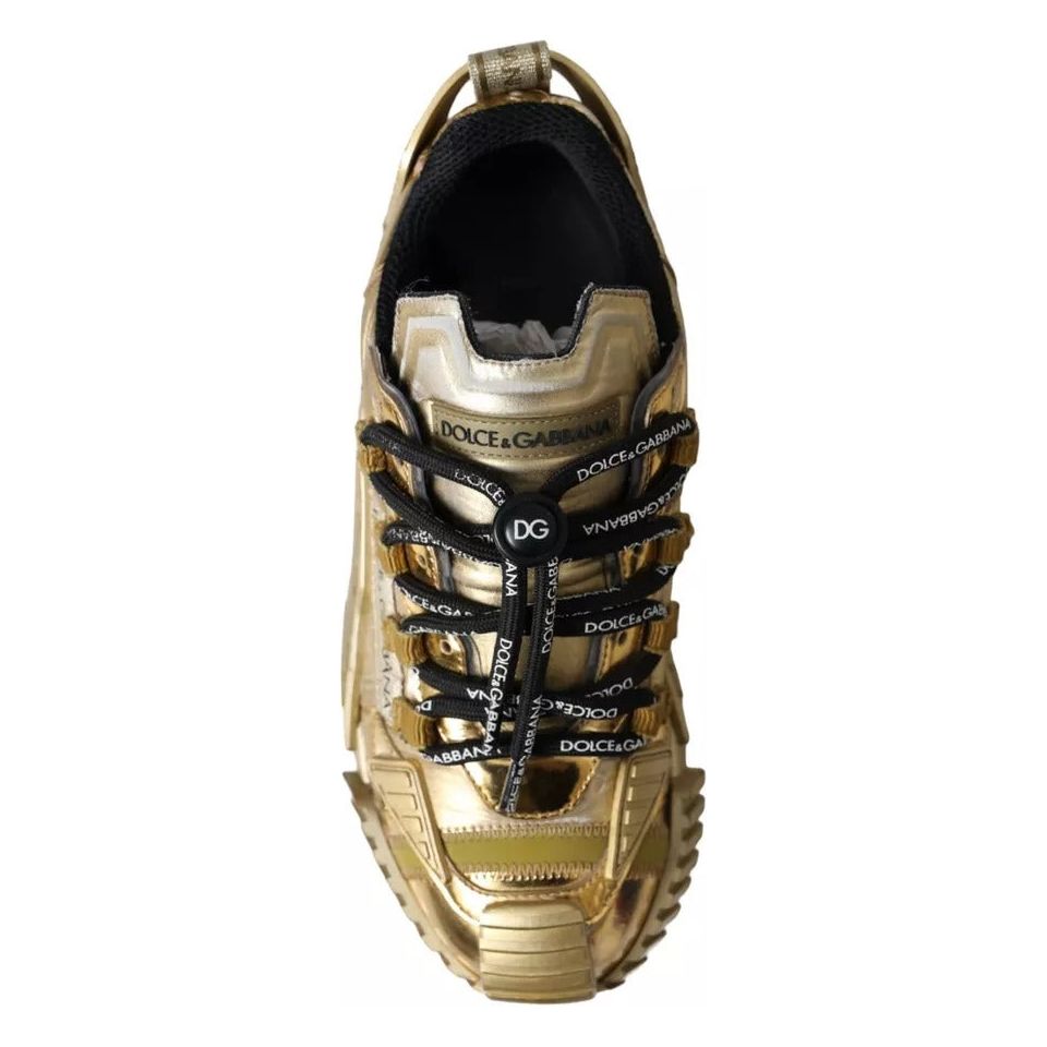 Dolce & Gabbana Metallic Gold NS1 Low Top Sneakers Shoes Dolce & Gabbana