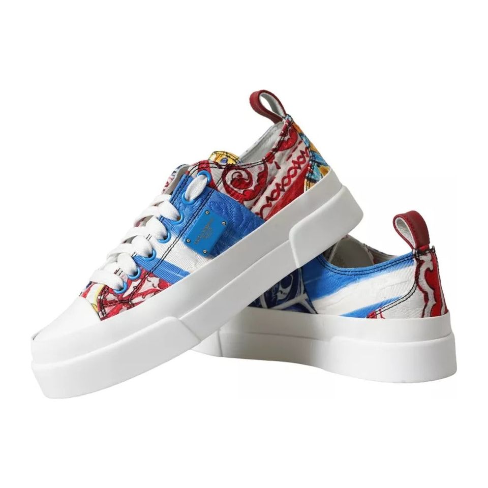 Dolce & Gabbana Multicolor Patchwork Low Top Sneakers Shoes Dolce & Gabbana