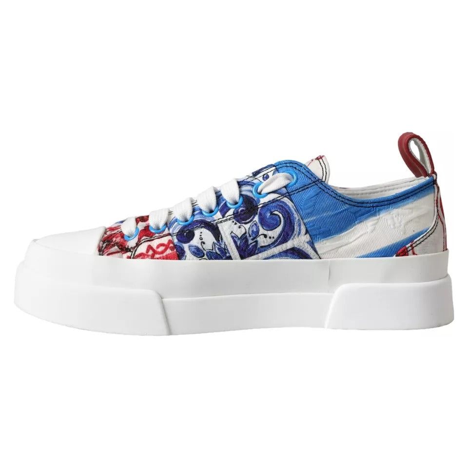 Dolce & Gabbana Multicolor Patchwork Low Top Sneakers Shoes Dolce & Gabbana