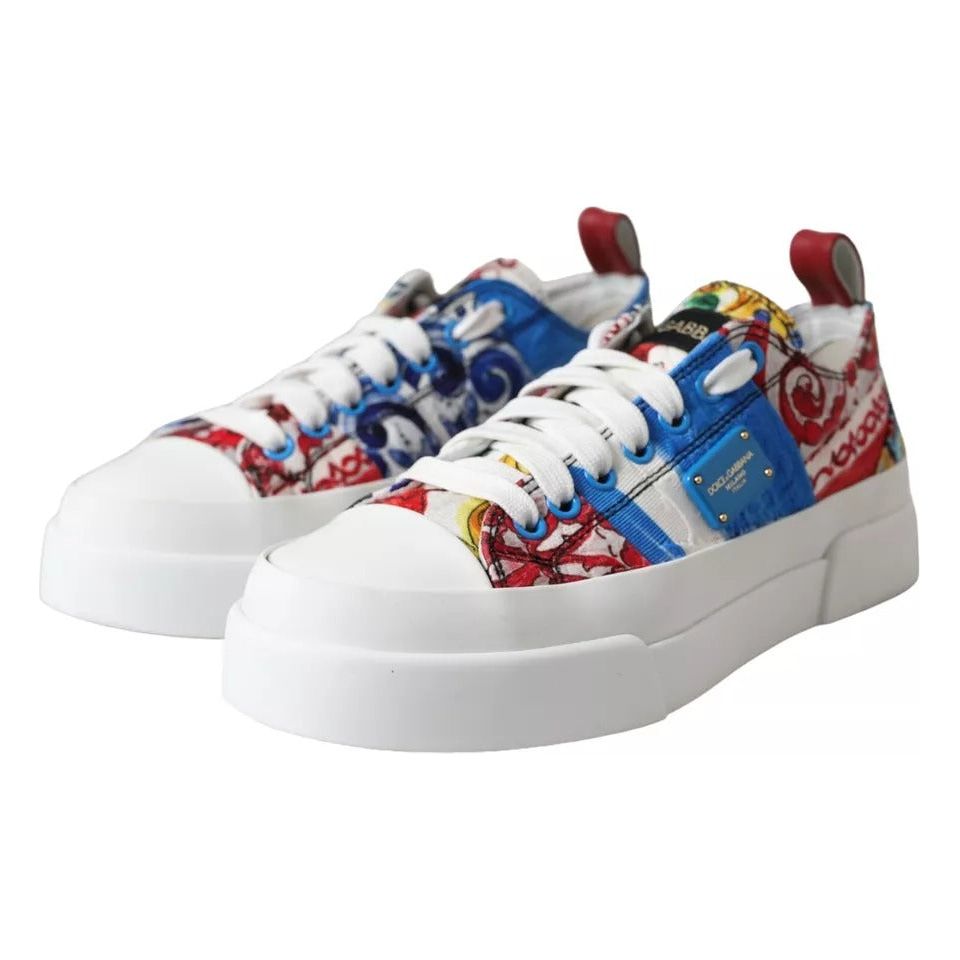 Dolce & Gabbana Multicolor Patchwork Low Top Sneakers Shoes Dolce & Gabbana