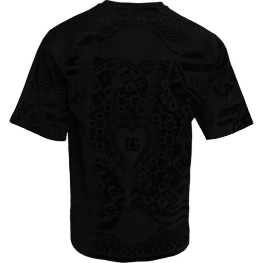 Dolce & Gabbana Black Cotton Round Neck Short Sleeve T-shirt Dolce & Gabbana