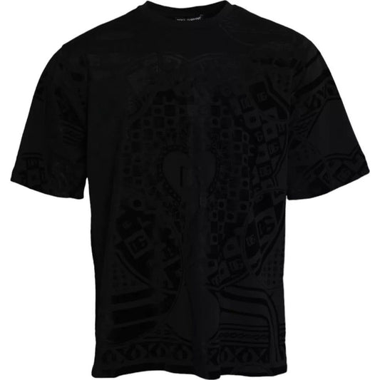 Dolce & Gabbana Black Cotton Round Neck Short Sleeve T-shirt Dolce & Gabbana