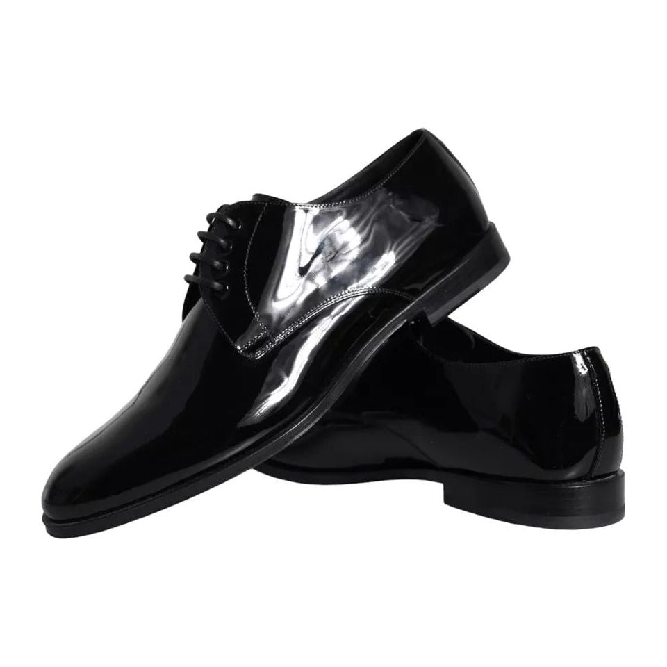 Dolce & Gabbana Black Patent Leather Derby Formal Dress Shoes Dolce & Gabbana