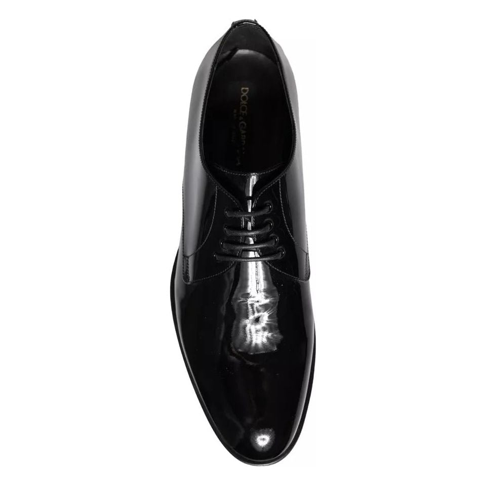 Dolce & Gabbana Black Patent Leather Derby Formal Dress Shoes Dolce & Gabbana