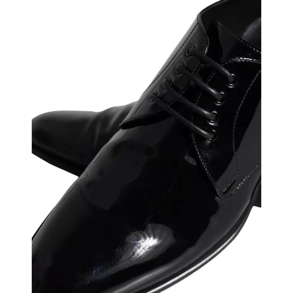 Dolce & Gabbana Black Calfskin Leather Derby Men Dress Shoes Dolce & Gabbana