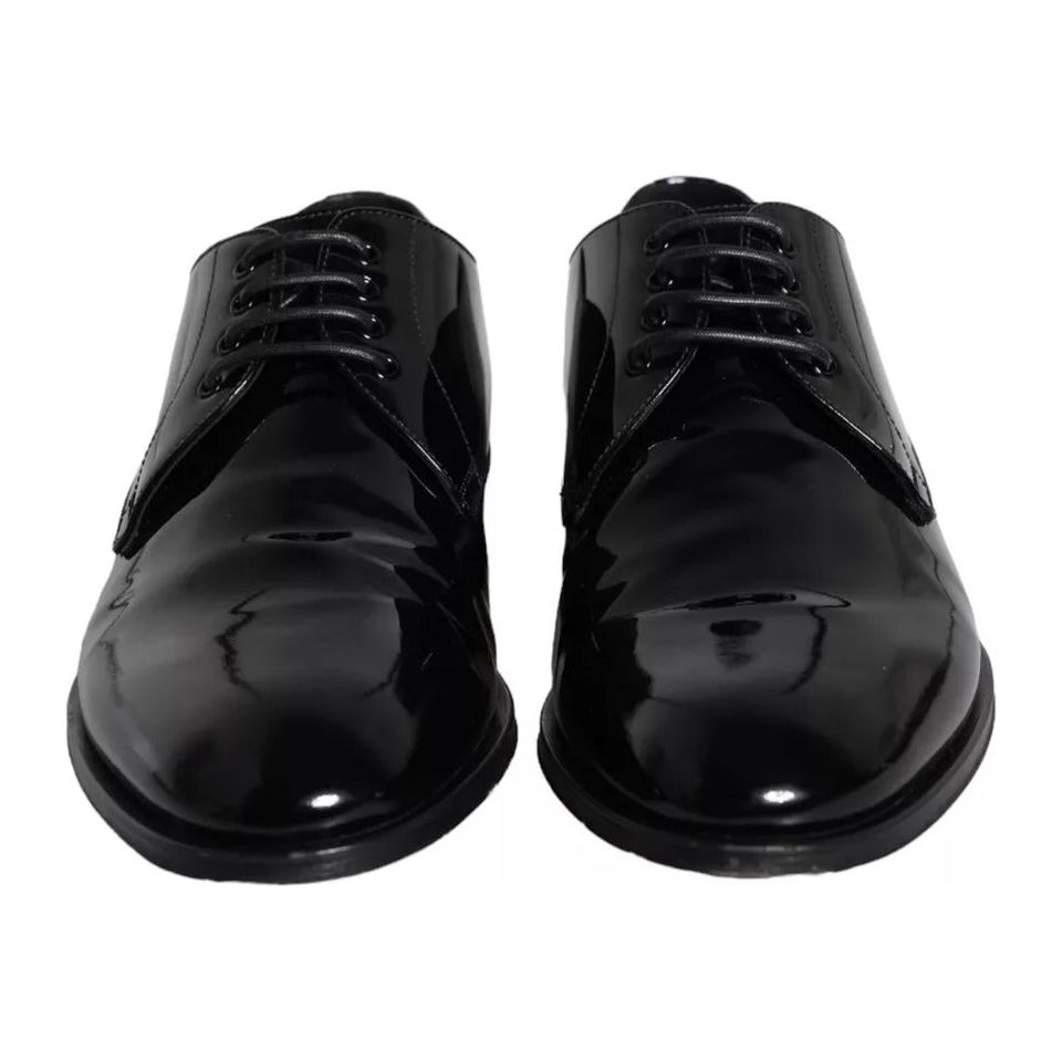 Dolce & Gabbana Black Calfskin Leather Derby Men Dress Shoes Dolce & Gabbana