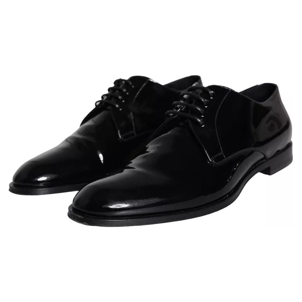 Dolce & Gabbana Black Calfskin Leather Derby Men Dress Shoes Dolce & Gabbana