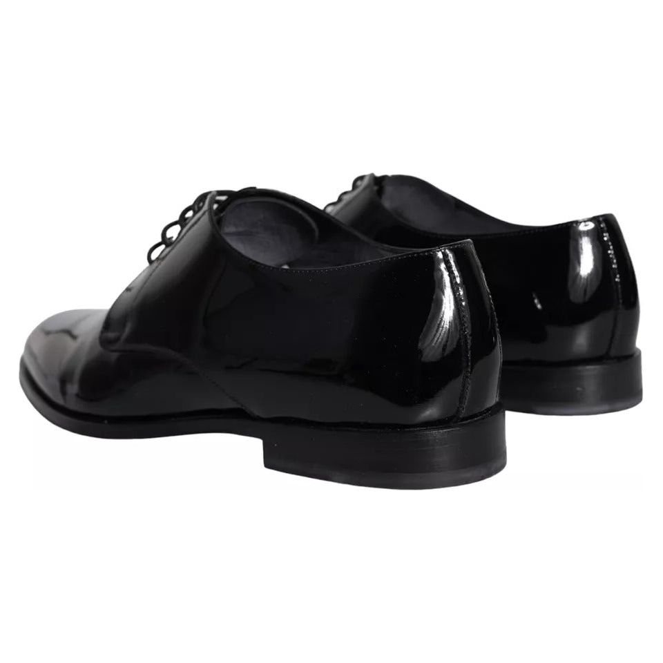 Dolce & Gabbana Black Calfskin Leather Derby Men Dress Shoes Dolce & Gabbana