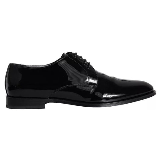 Dolce & Gabbana Black Calfskin Leather Derby Men Dress Shoes Dolce & Gabbana