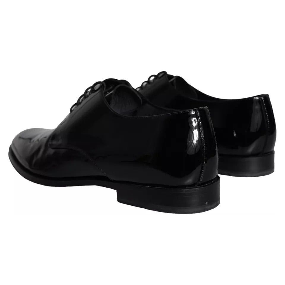 Dolce & Gabbana Black Calfskin Leather Derby Men Dress Shoes Dolce & Gabbana