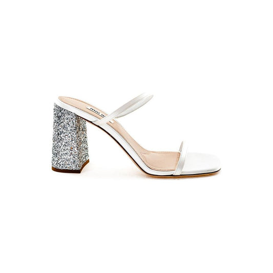 Miu Miu White Silk Sandal Miu Miu