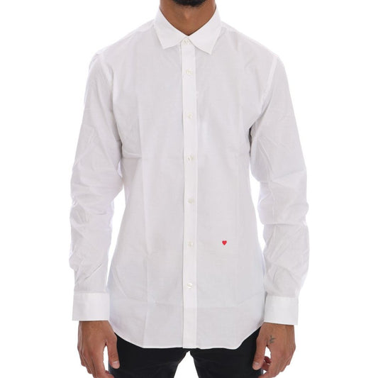 Moschino Elegant White Slim-Fit Cotton Shirt Moschino