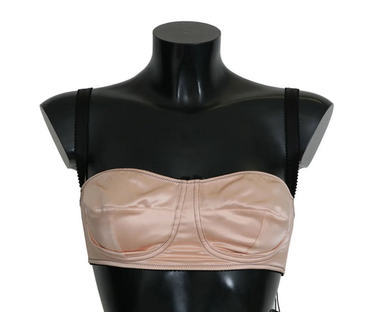 Dolce & Gabbana Black Straps Pink Balconcino Bra Dolce & Gabbana