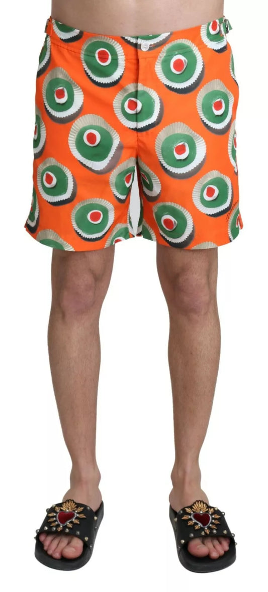 Dolce & Gabbana Orange Cupcake Beachwear Shorts Swimwear Dolce & Gabbana