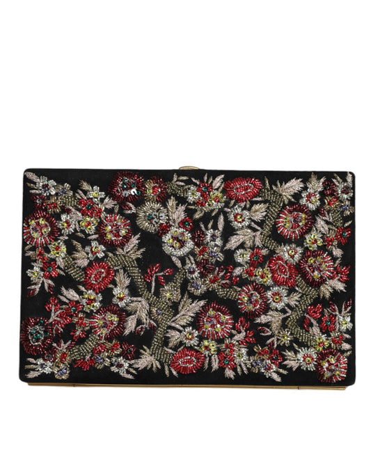 Dolce & Gabbana Multicolor Floral Gold Frame Clutch Evening Purse Bag Dolce & Gabbana