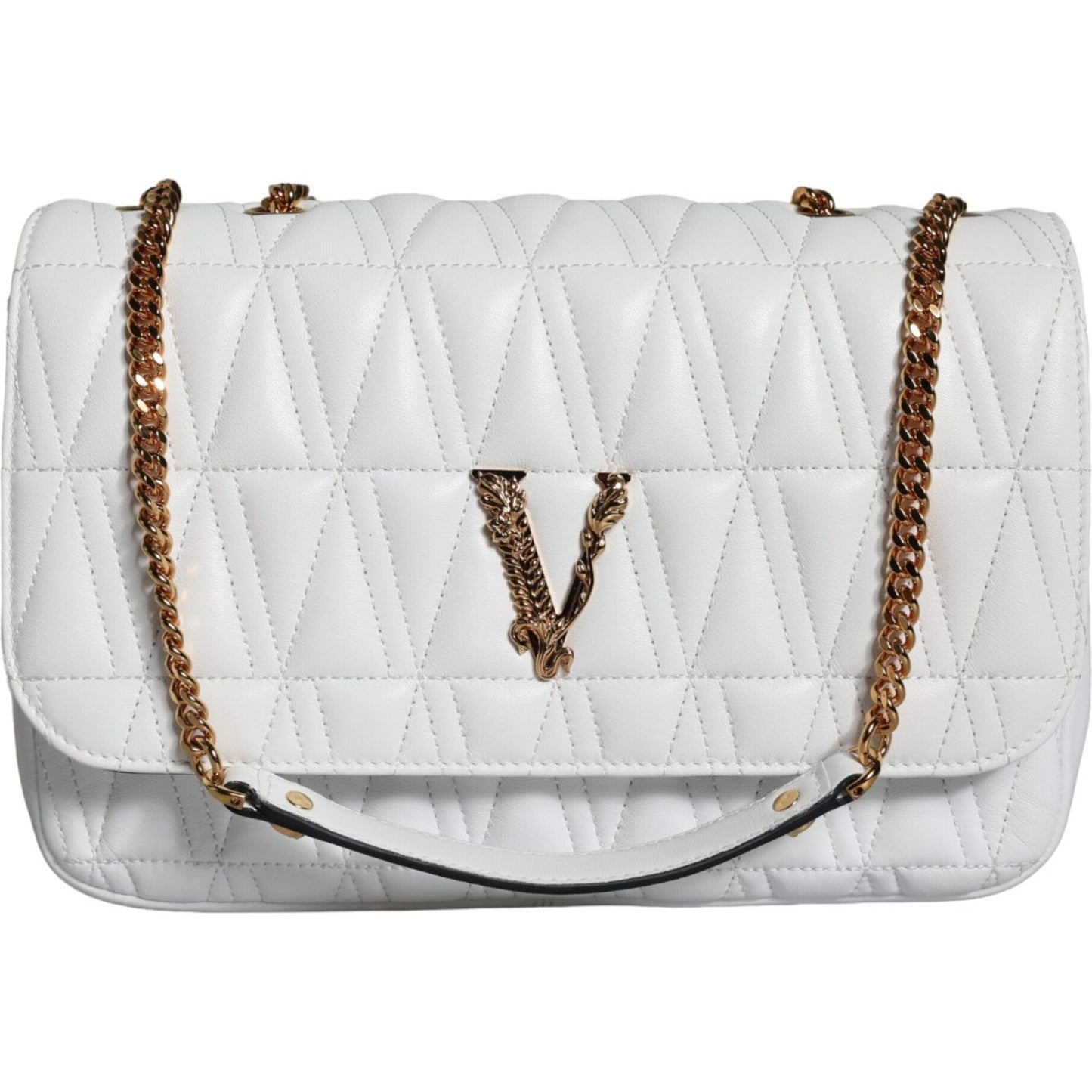 Versace White Mini Nappa Leather Crossbody Shoulder Bag Versace