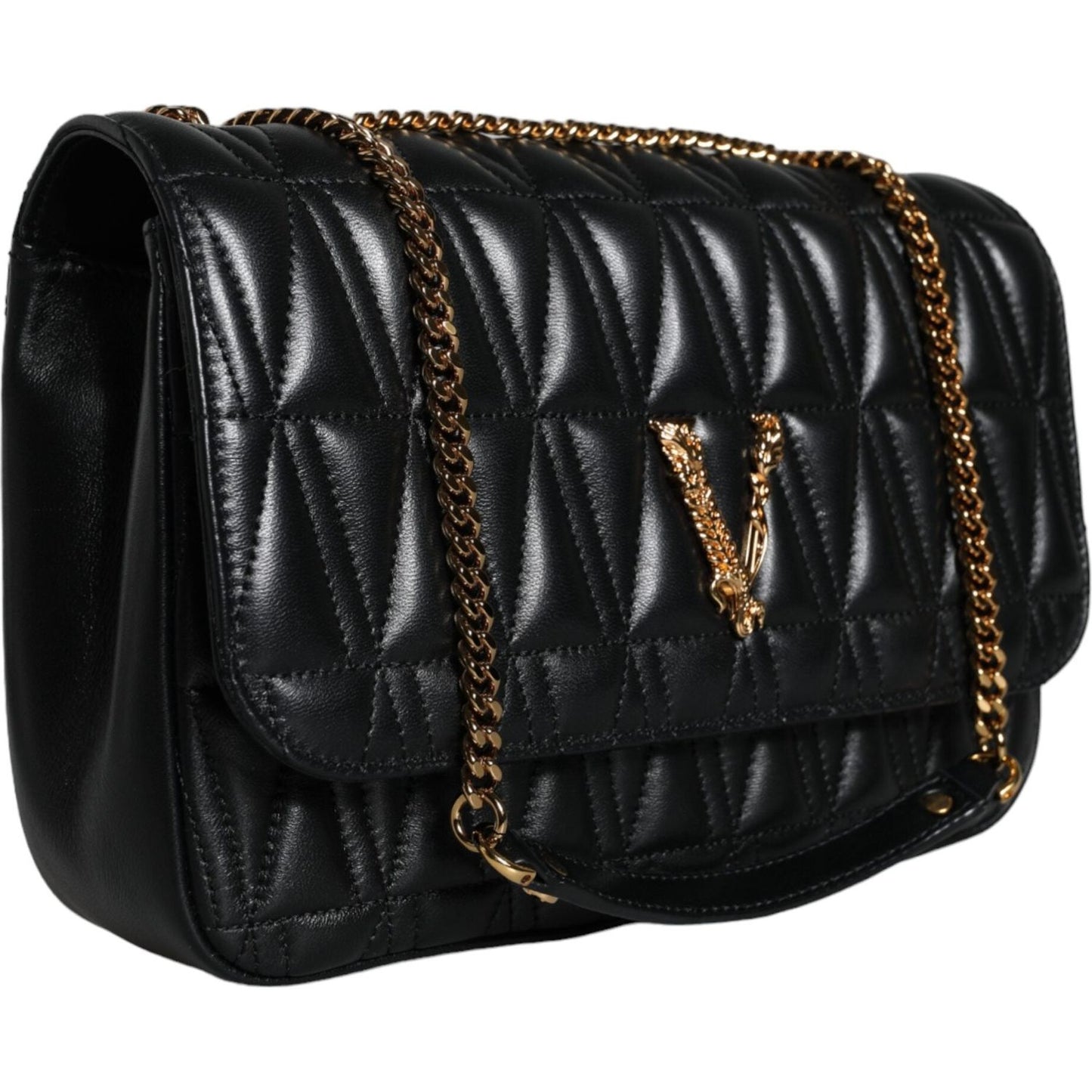 Versace Black Mini Nappa Leather Crossbody Shoulder Bag Versace