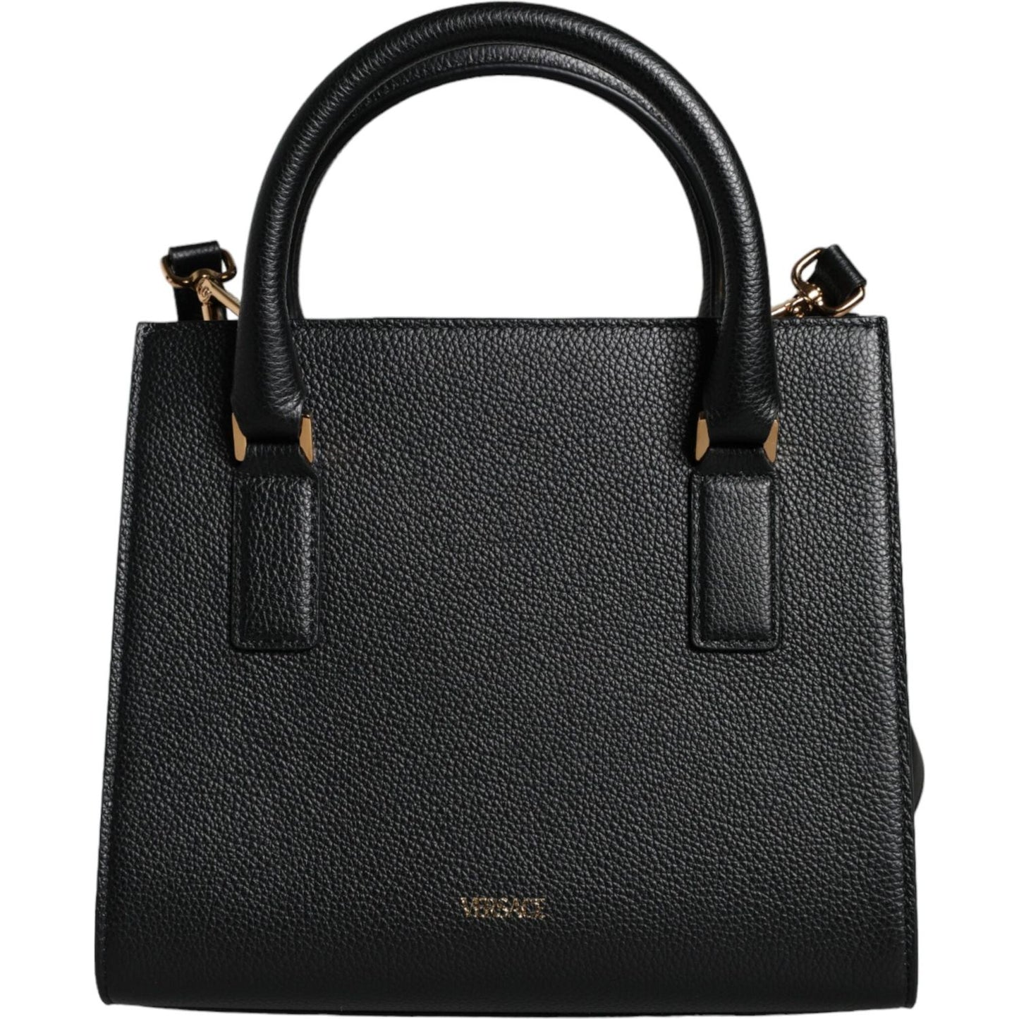 Versace Black Small Leather TopHandle Shoulder Crossbody Bag Versace