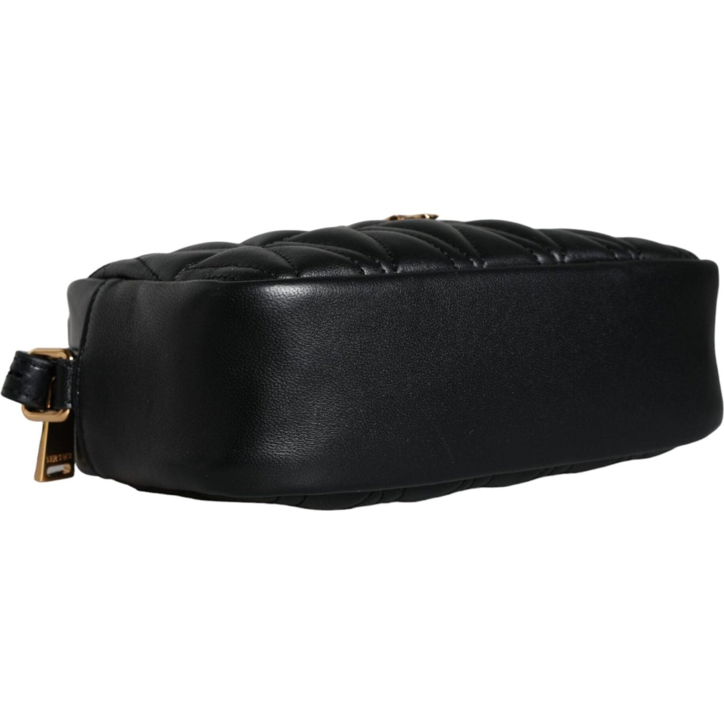 Versace Black Quilted Lamb Leather Camera Case Shoulder Bag Versace