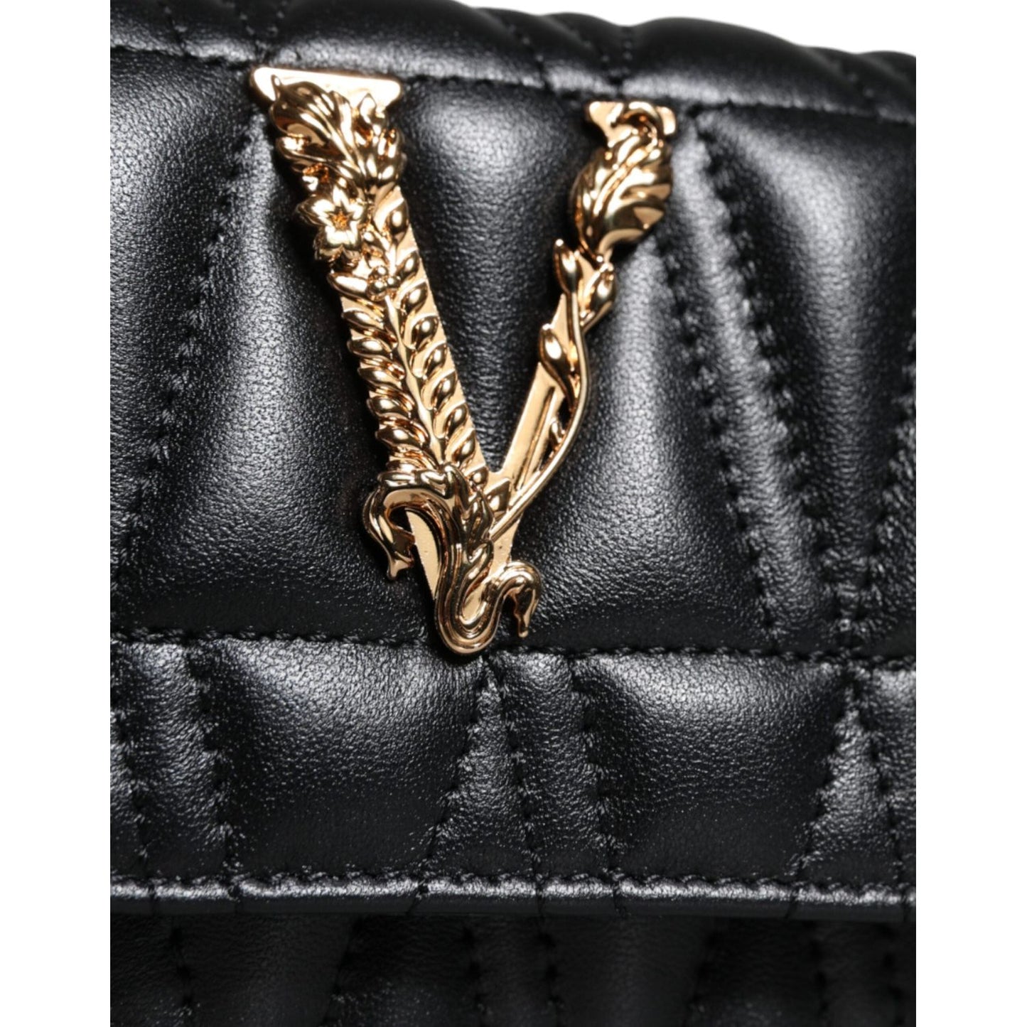 Versace Black Mini Nappa Leather Crossbody Shoulder Bag Versace