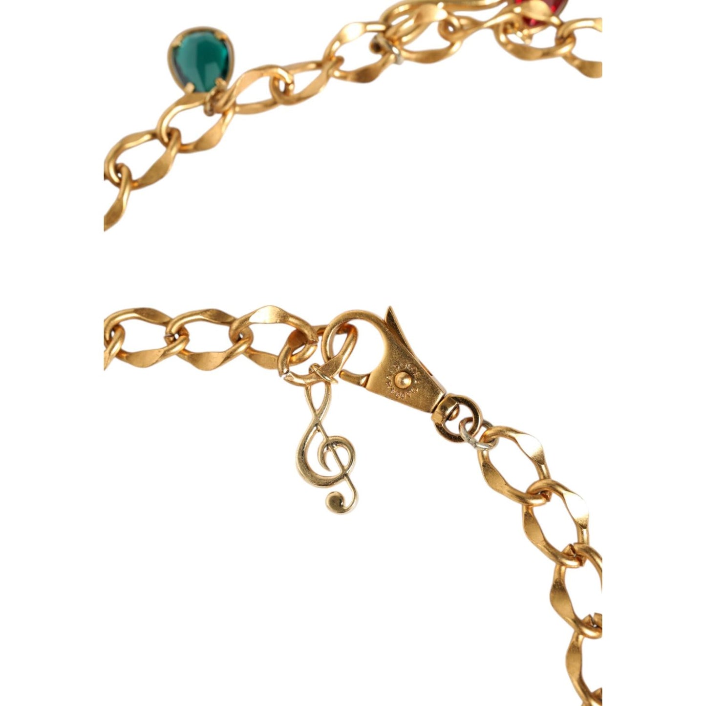 Dolce & Gabbana Gold Tone Brass Fruity Crystal Embellished Waist Chain Belt Dolce & Gabbana