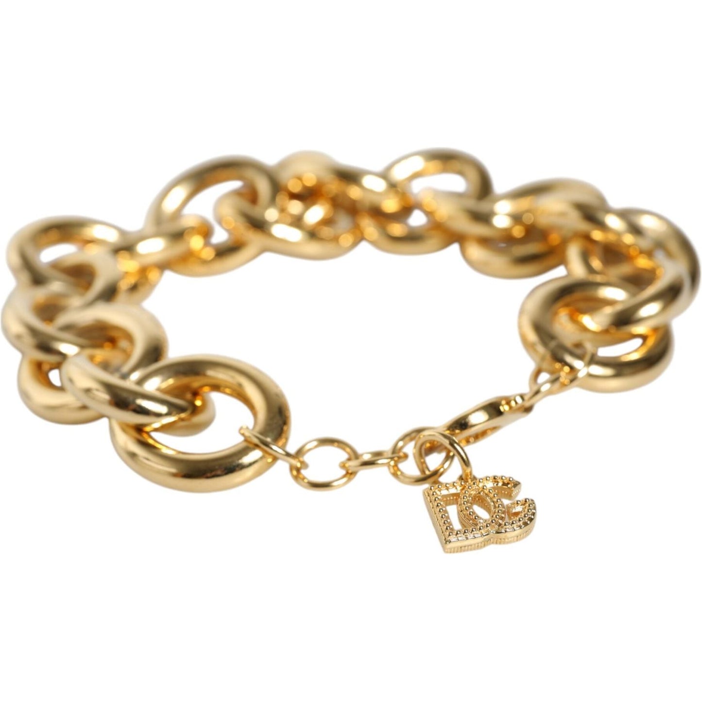 Dolce & Gabbana Gold Tone Brass Maxi Chain Lobster Clasp Logo Bracelet Bracelet Dolce & Gabbana