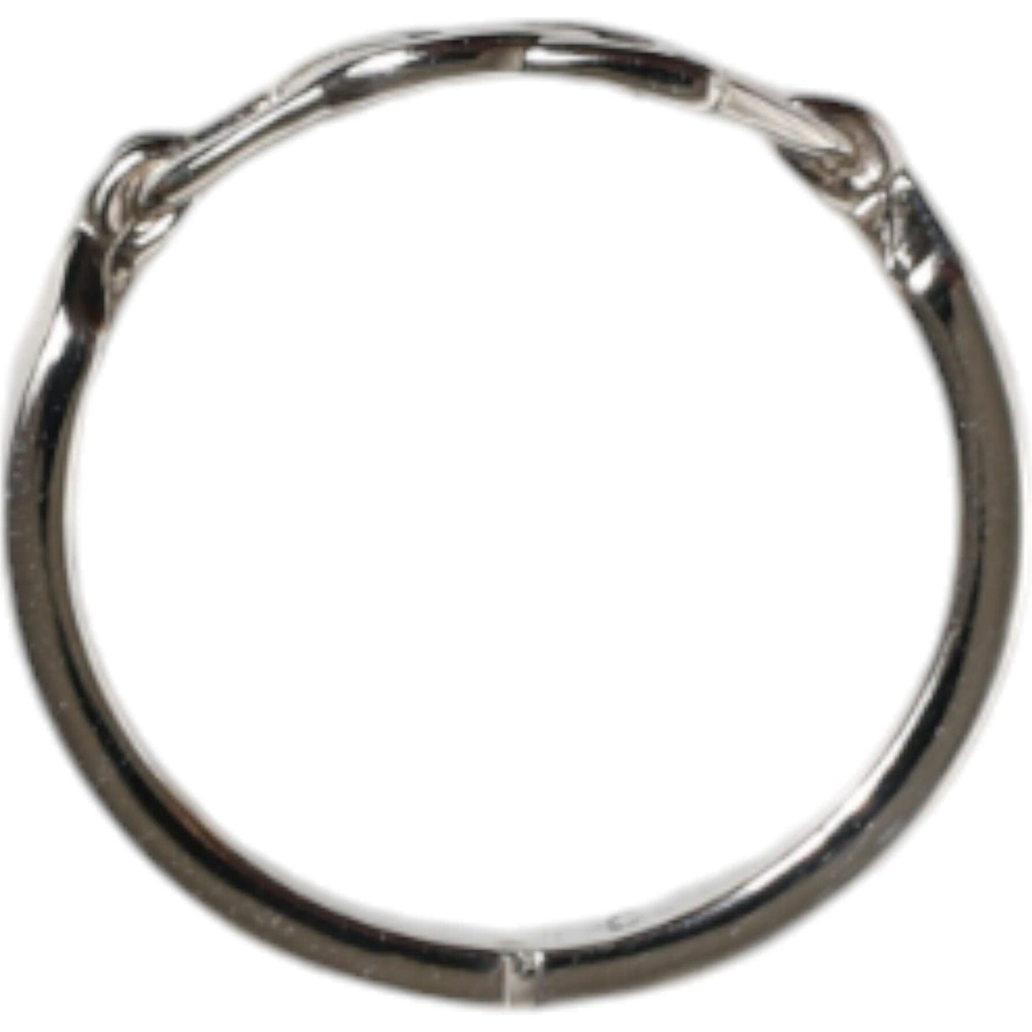 Dolce & Gabbana Silver Tone Brass Anello DG Round Bangle Bracelet Dolce & Gabbana