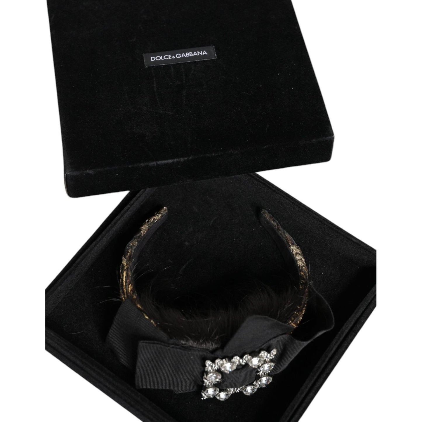 Dolce & Gabbana Black Hair Parrucchiera Crystal Headband Diadem Dolce & Gabbana