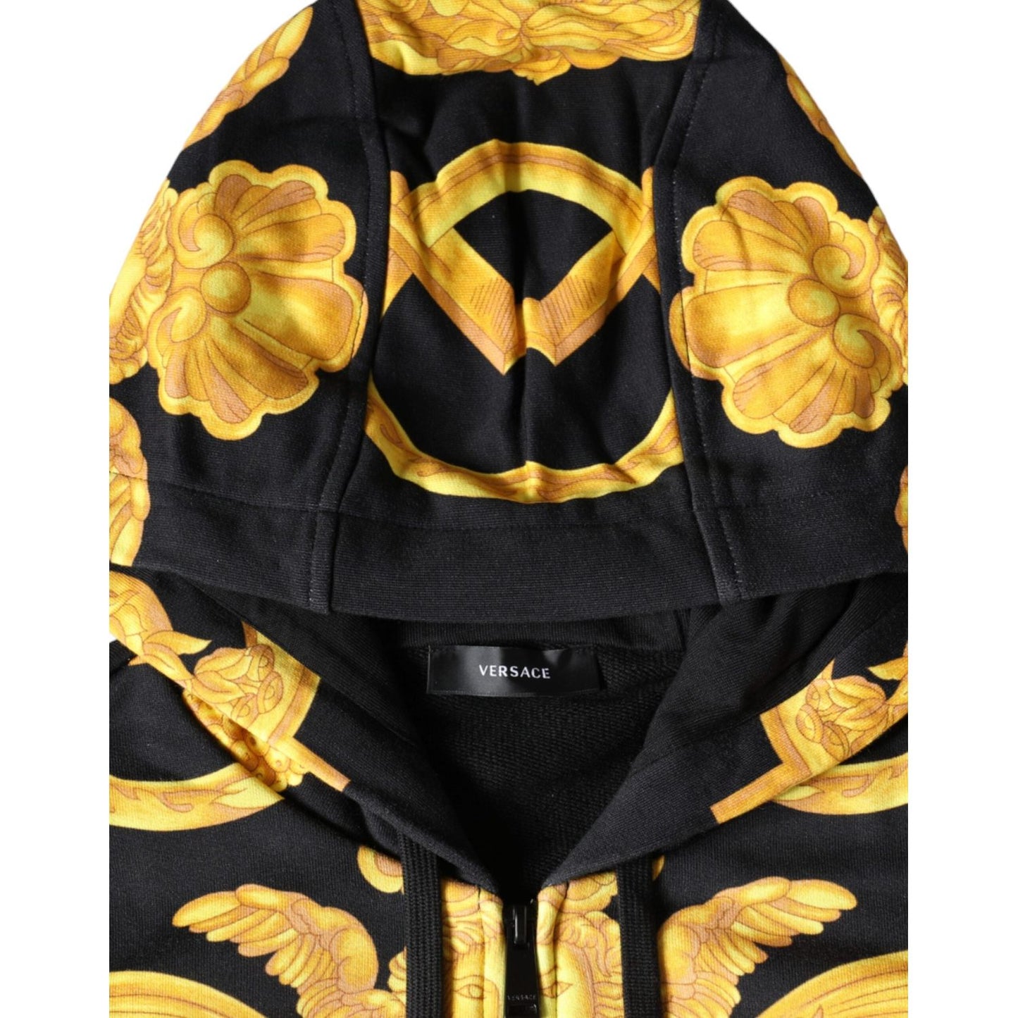 Versace Black Medusa Print Cotton Full Zip HoodieSweatshirt Sweater Versace