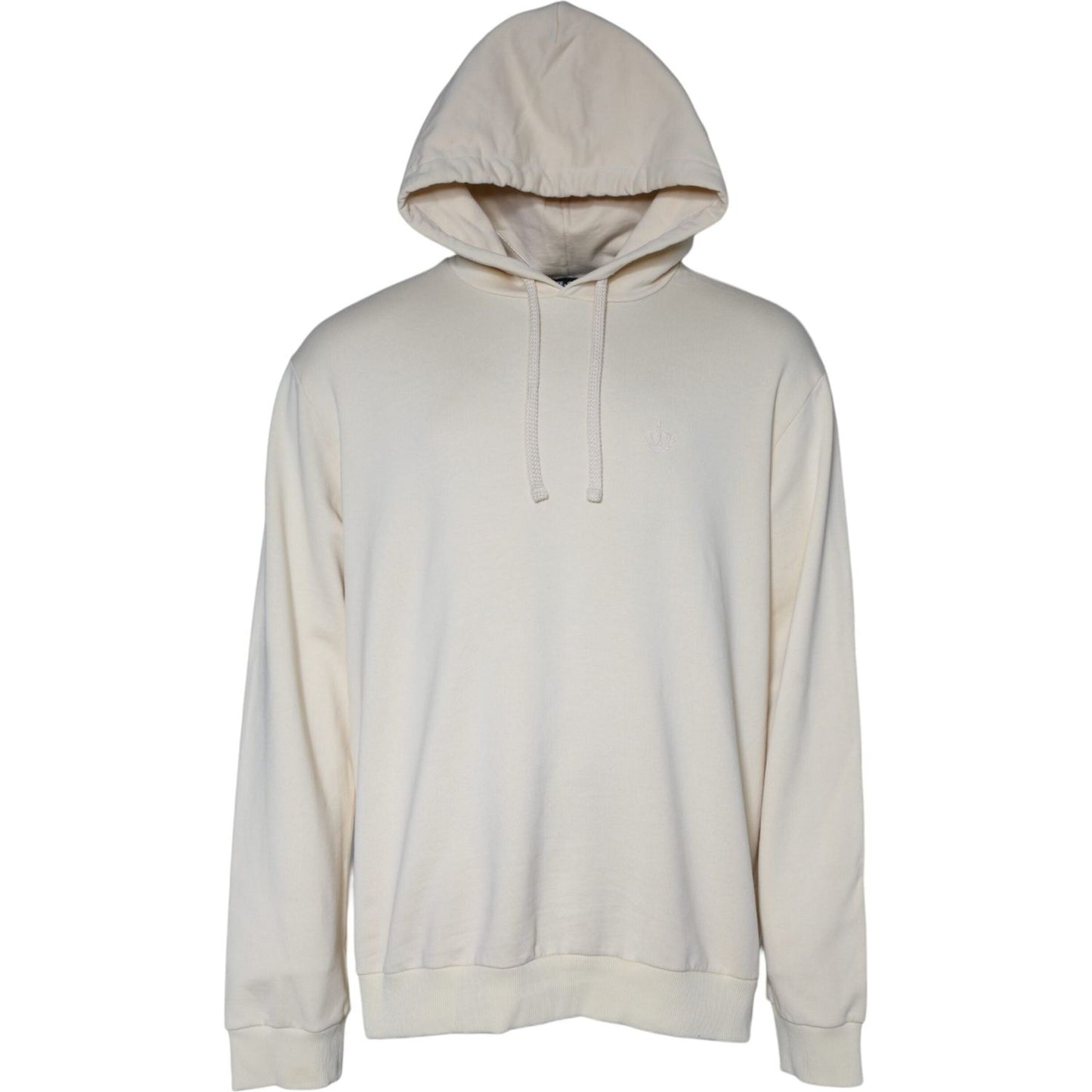 Dolce & Gabbana Off White Cotton Hooded Pullover Sweater Dolce & Gabbana