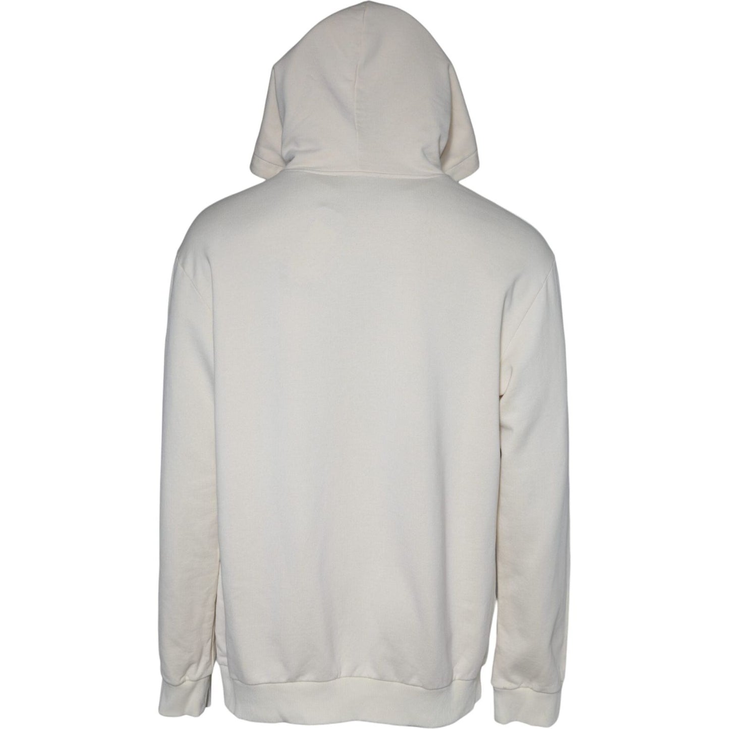 Dolce & Gabbana Off White Cotton Hooded Pullover Sweater Dolce & Gabbana