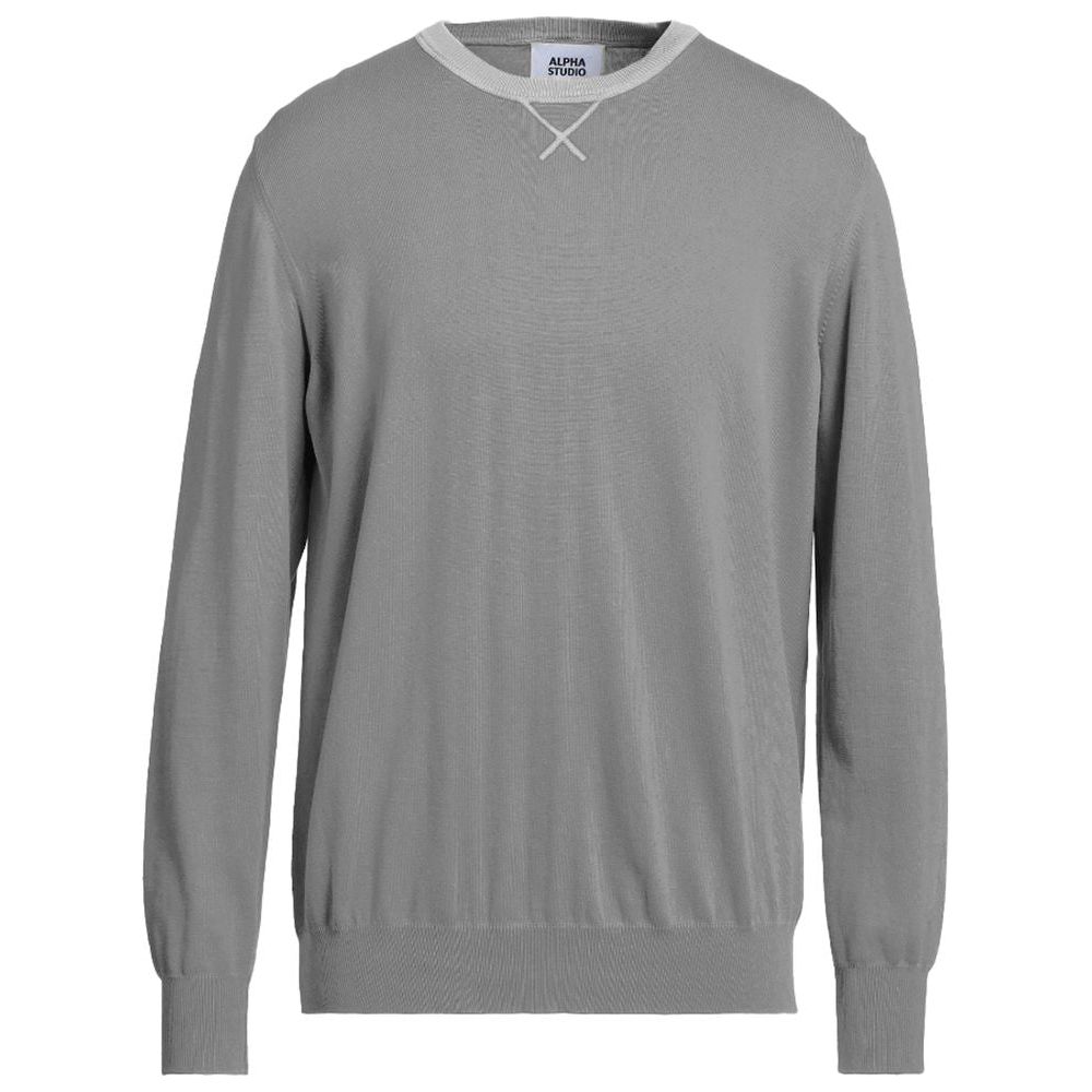 Alpha Studio Gray Wool Sweater Alpha Studio