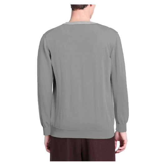 Alpha Studio Gray Wool Sweater Alpha Studio