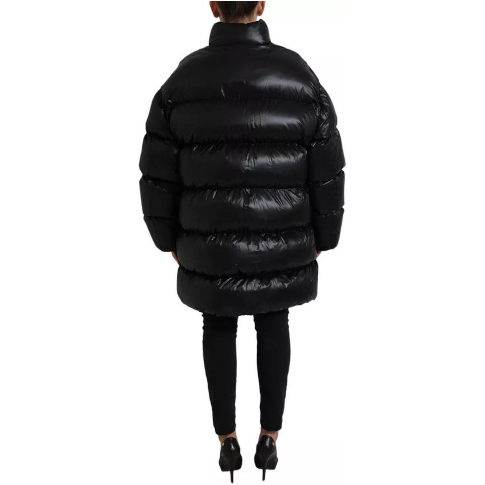 Dolce & Gabbana Black Puffer Quilted Full Zip Coat Jacket Dolce & Gabbana