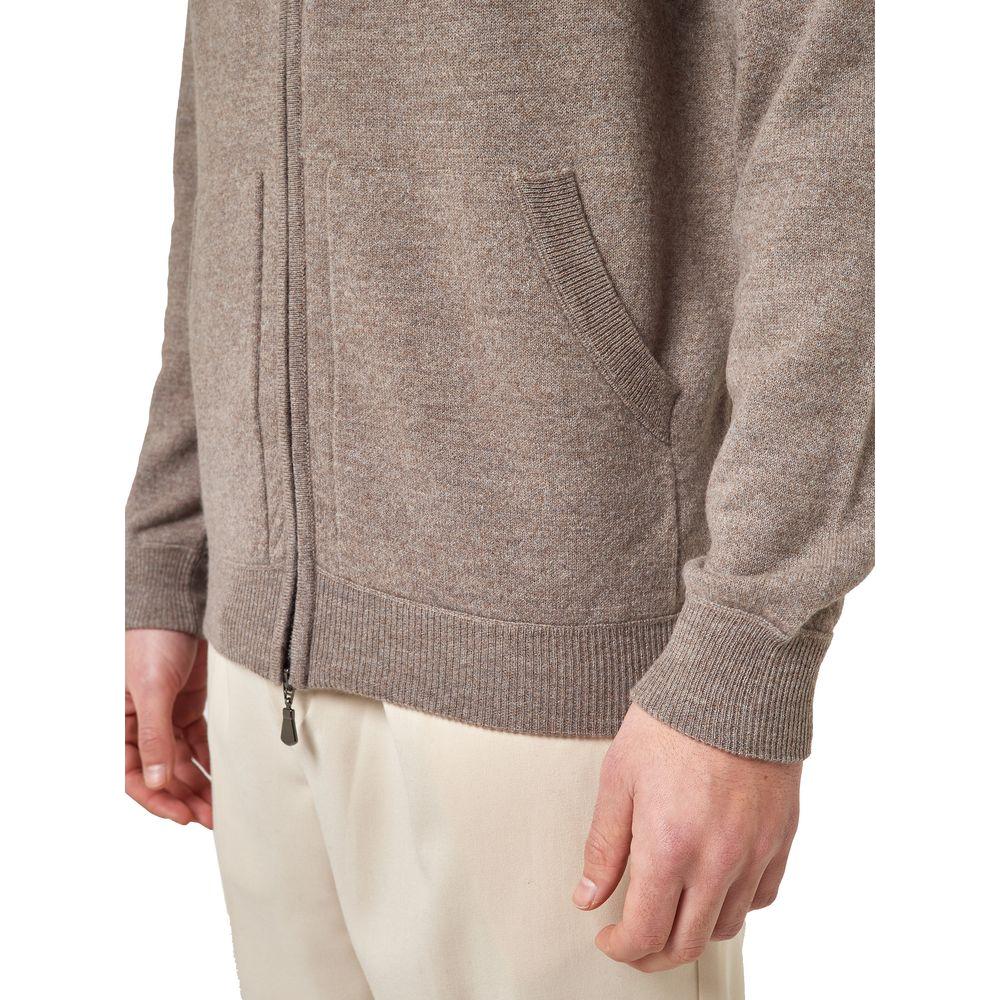 Alpha Studio Brown Wool Sweater Alpha Studio