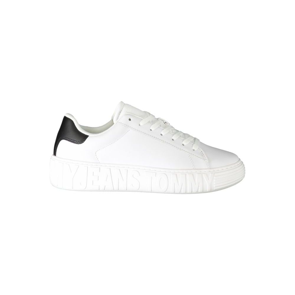 Tommy Hilfiger White Leather Men Sneaker Tommy Hilfiger