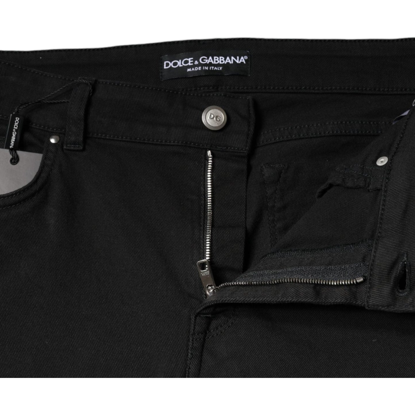 Dolce & Gabbana Black Cotton Stretch Skinny Denim Jeans Dolce & Gabbana