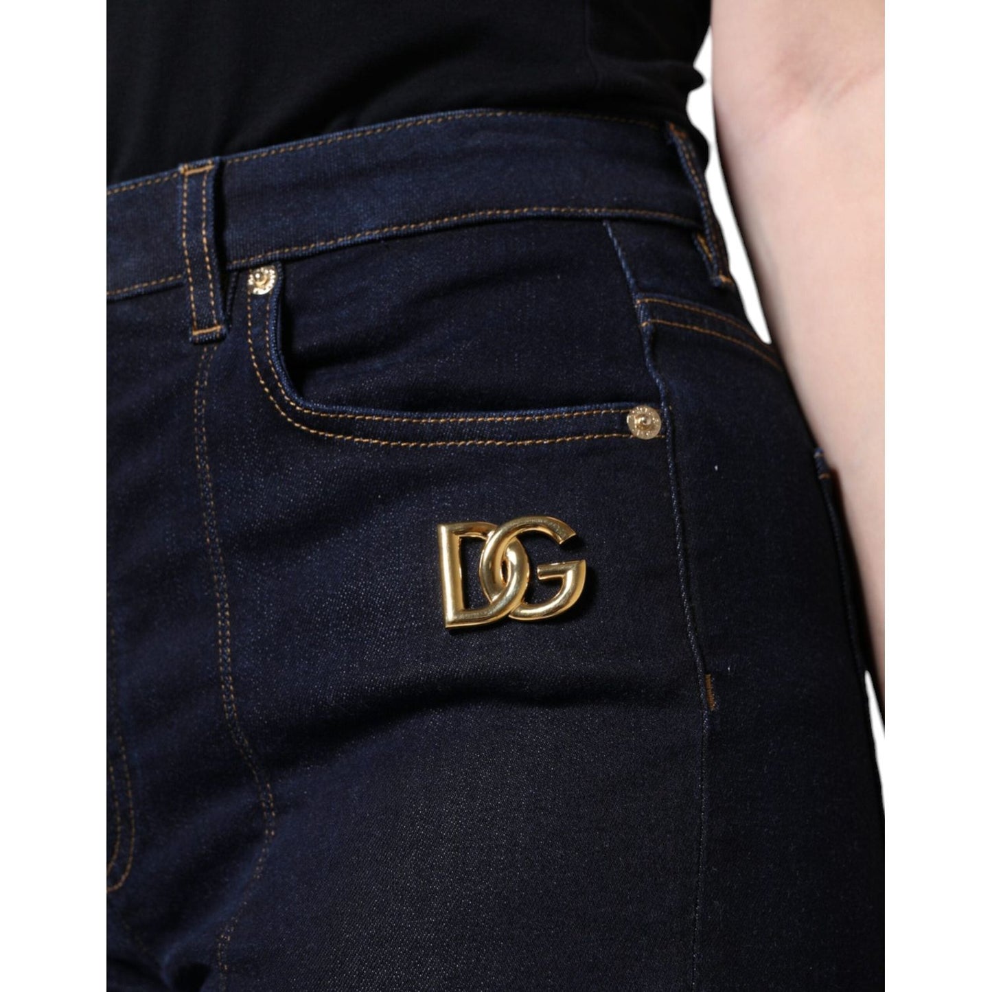 Dolce & Gabbana Black Cotton Blend Skinny Denim Jeans Dolce & Gabbana