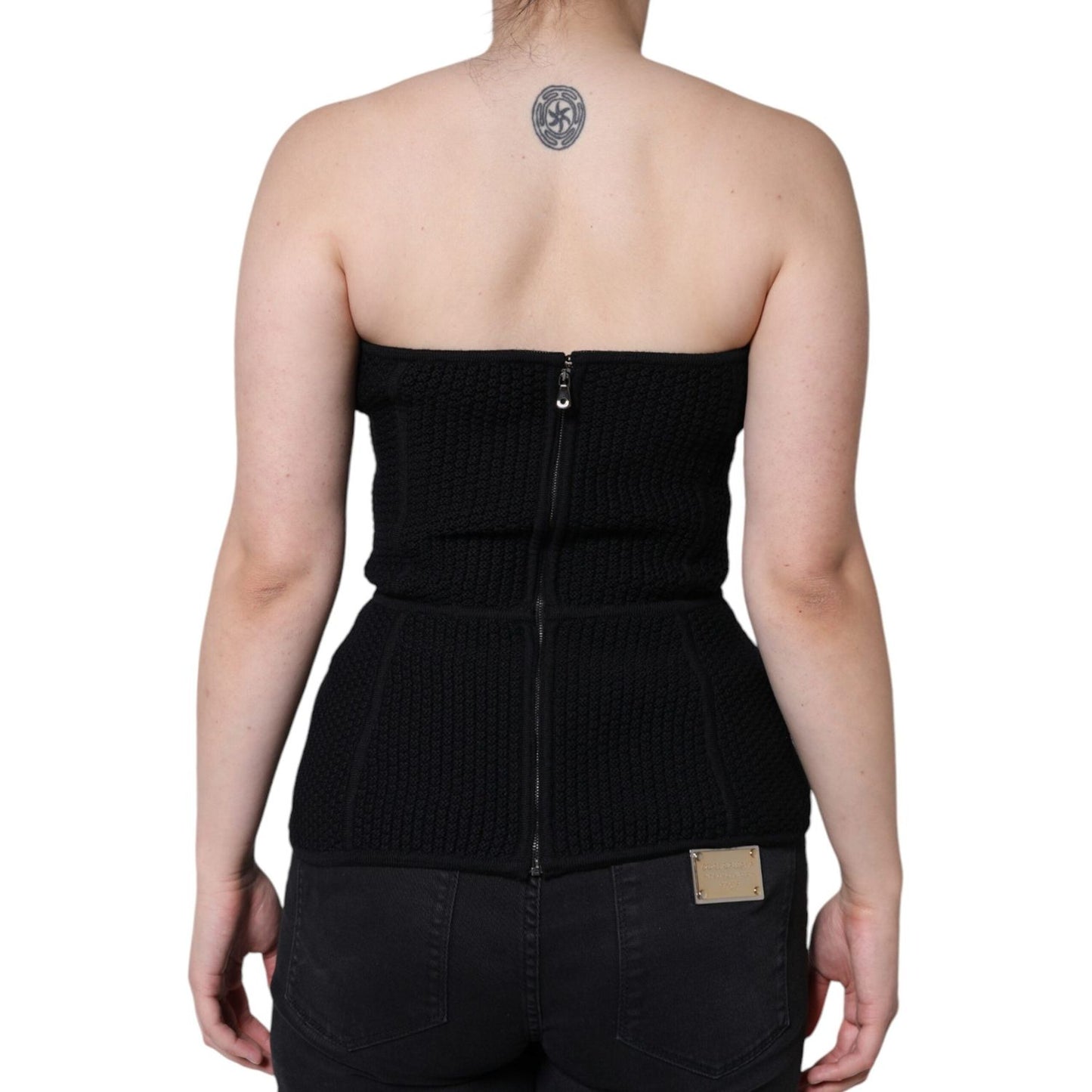 Dolce & Gabbana Black Bustier Sleeveless Corset Blouse Top Dolce & Gabbana