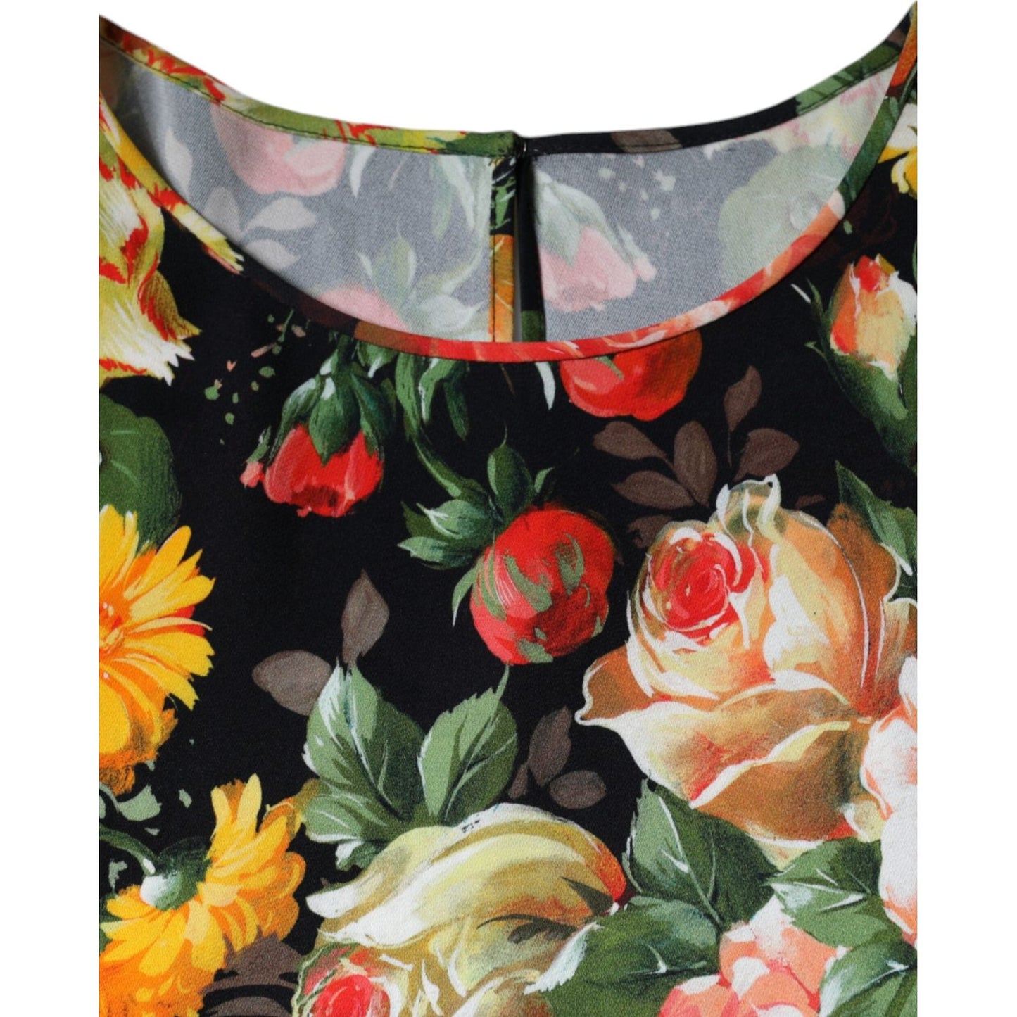 Dolce & Gabbana Multicolor Floral Viscose Round Neck Blouse Top Dolce & Gabbana