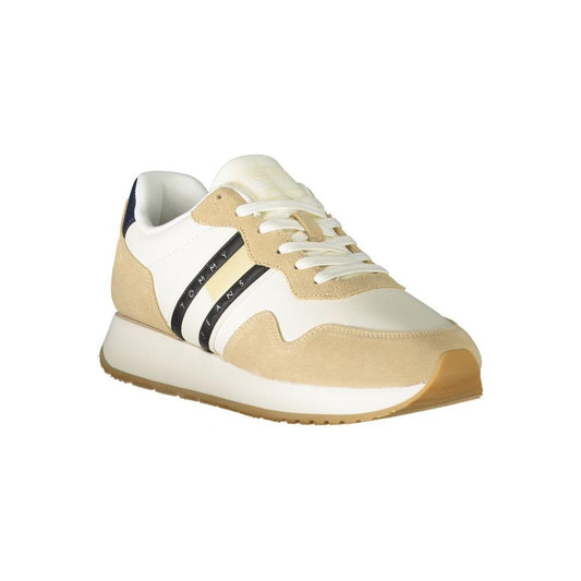 Tommy Hilfiger Beige Leather Men Sneaker