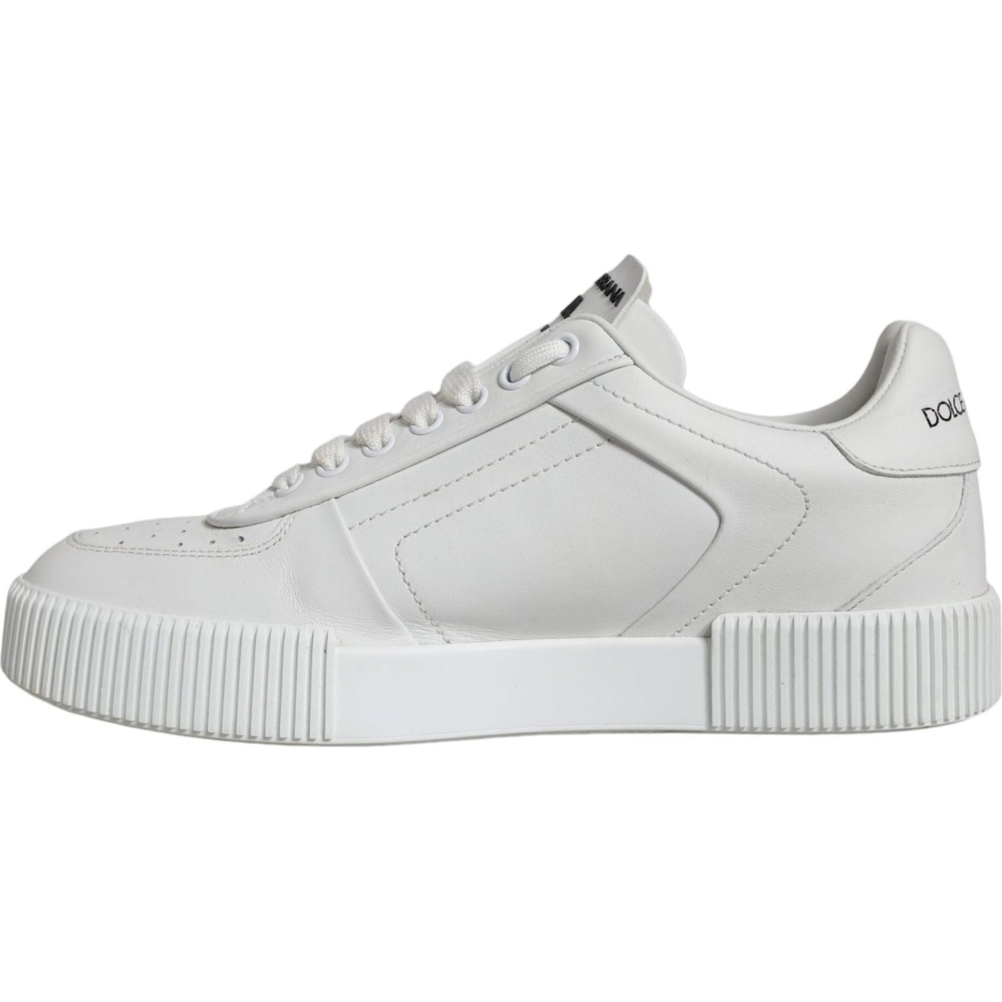 Dolce & Gabbana White Calfskin Leather Miami Low Top Sneakers Shoes Dolce & Gabbana