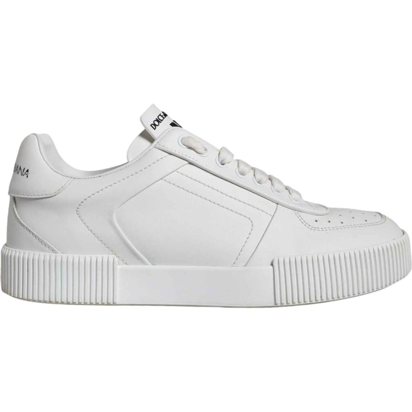 Dolce & Gabbana White Calfskin Leather Miami Low Top Sneakers Shoes Dolce & Gabbana