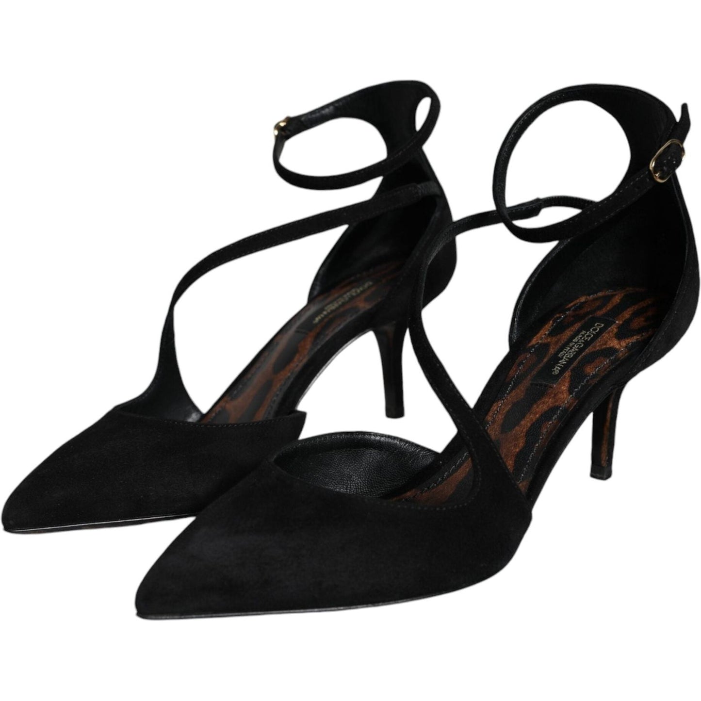 Dolce & Gabbana Black Suede Ankle Strap Pumps Heels Shoes Dolce & Gabbana