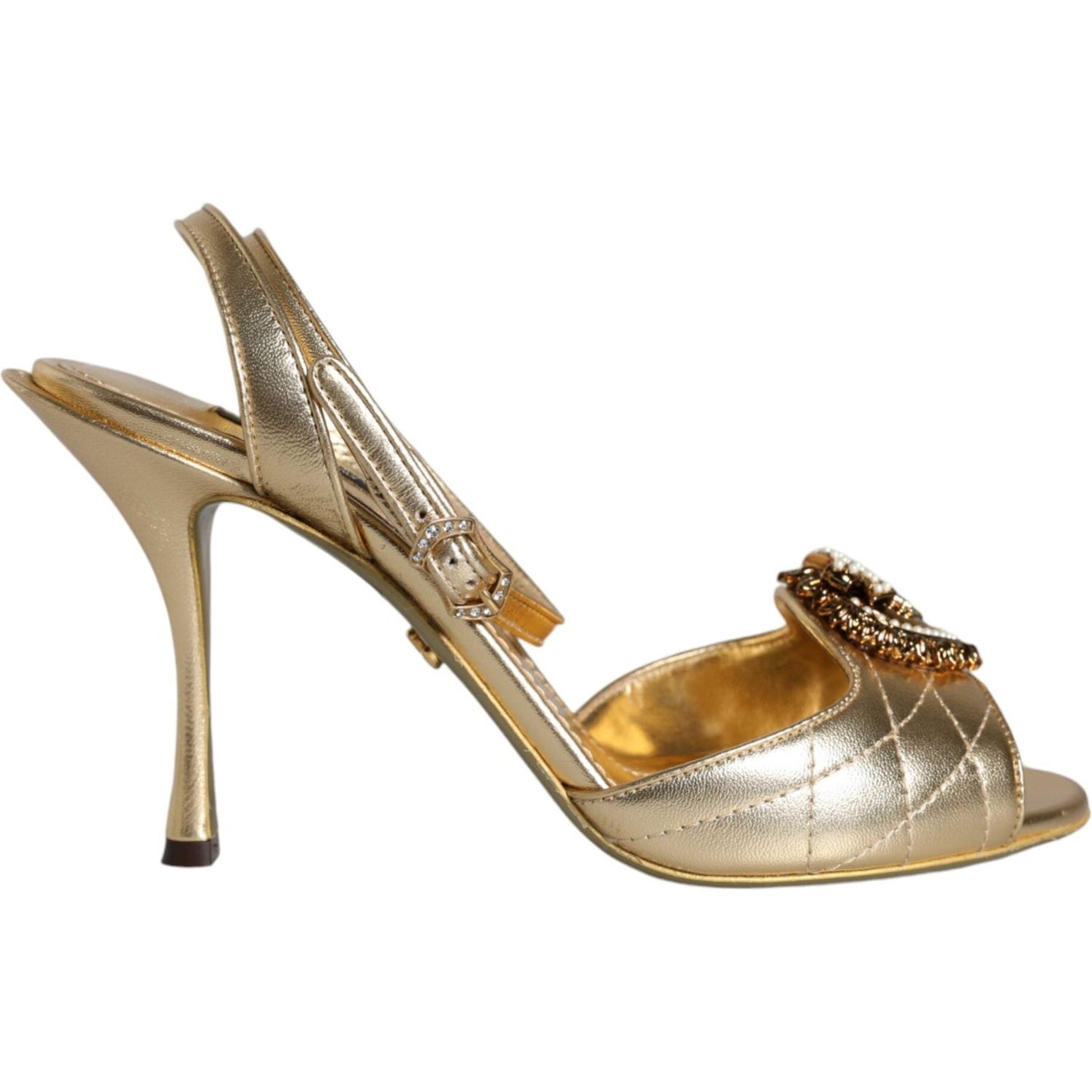 Dolce & Gabbana Gold Devotion Embellished Keira Sandals Shoes Dolce & Gabbana